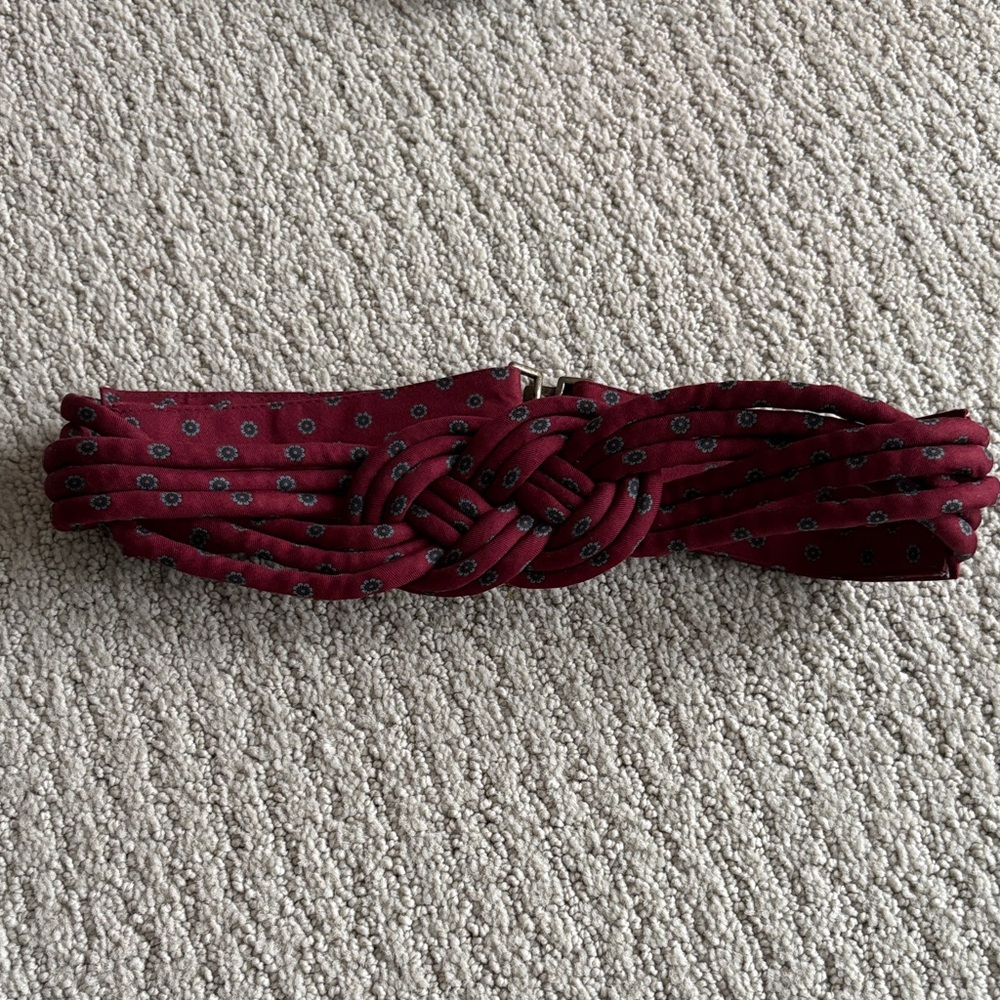 Elegant Burgundy Braided Belt